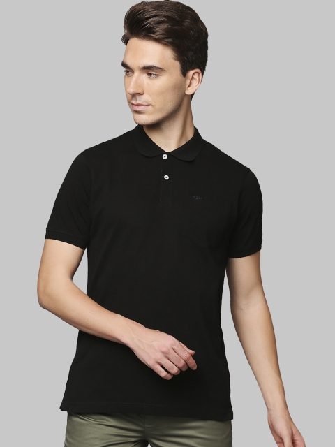 

Park Avenue Men Black Solid Polo Collar Regular Fit Pure Cotton T-shirt