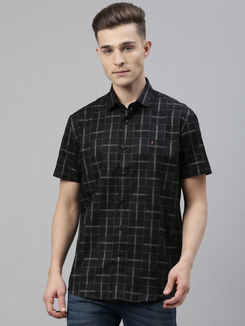 

Louis Philippe Jeans Men Black & White Slim Fit Checked Casual Shirt