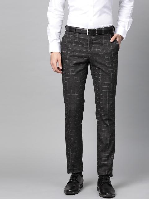 

Raymond Men Charcoal Grey Contemporary Fit Checked Formal Trousers