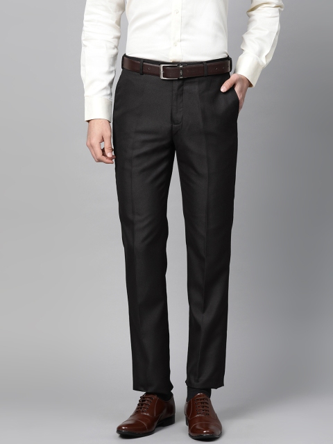 

Raymond Men Black Contemporary Fit Solid Formal Trousers