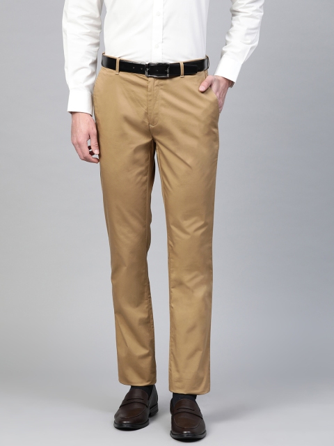

Raymond Men Khaki Sustainable Regular Contemporary Fit Solid Trousers