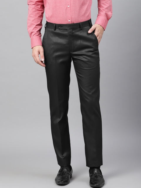 

Park Avenue Men Black Super Slim Fit Solid Formal Trousers