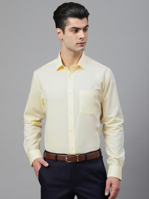 

Park Avenue Men Yellow Regular Fit Self Design Formal Shirt