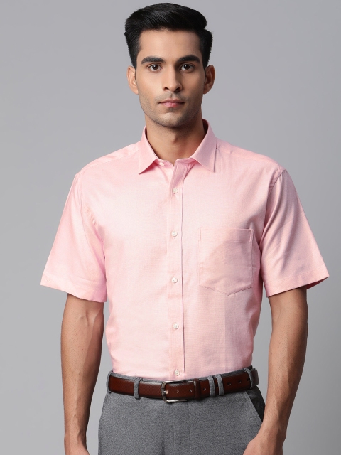 

Park Avenue Men Pink Regular Fit Self Design Formal Shirt