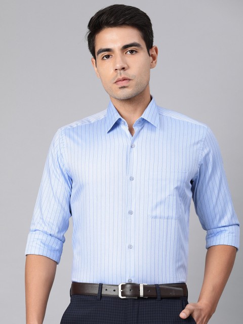 

Raymond Men Blue Contemporary Fit Striped Formal Shirt