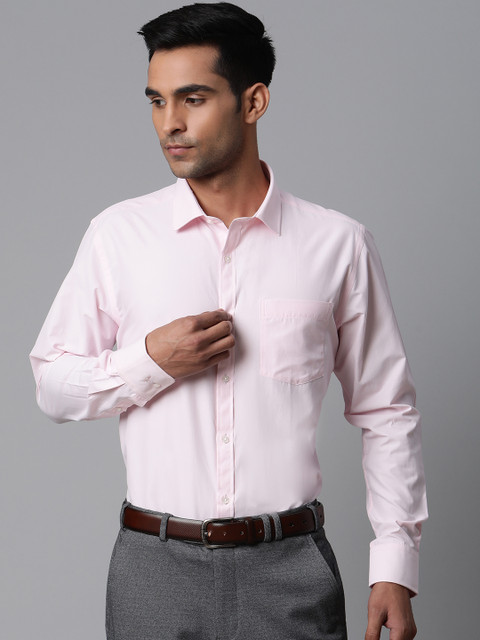 

Park Avenue Men Pink Slim Fit Solid Easy Care Formal Shirt