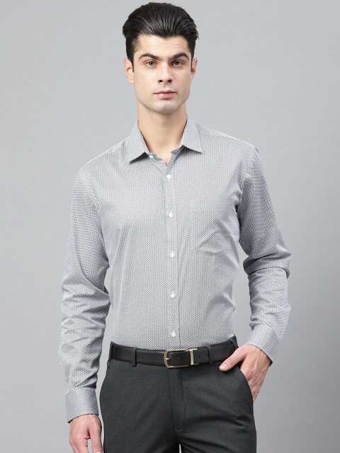 

Park Avenue Men Black & White Slim Fit Printed Formal Shirt
