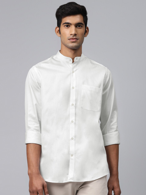 

Raymond Men White Contemporary Regular Fit Solid Casual Shirt