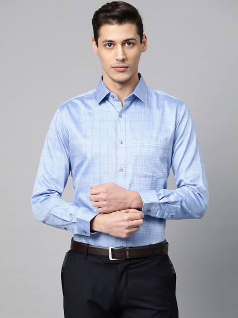 

Raymond Men Blue Slim Fit Checked Party Shirt
