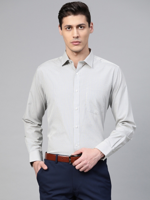

Park Avenue Men Yellow & Blue Regular Fit Checked Easy Care Formal Shirt