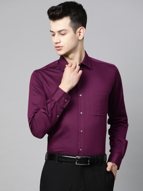 

Raymond Men Wine-Coloured Contemporary Regular Fit Solid Formal Shirt, Purple