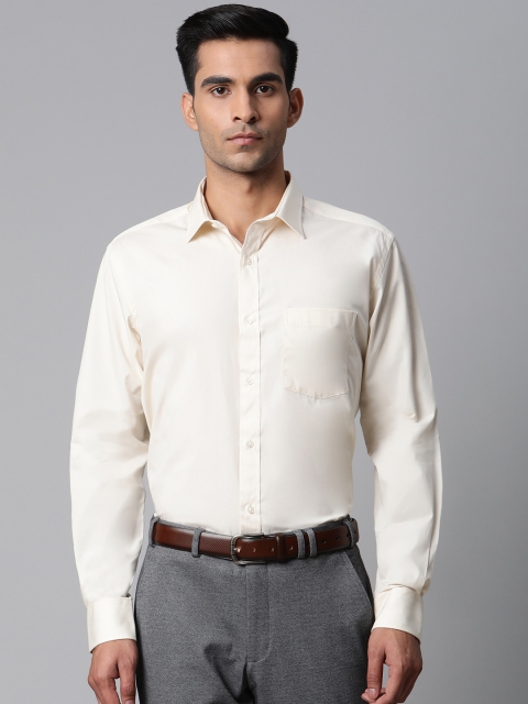 

Park Avenue Men Off-White Cotton Regular Fit Solid Formal Shirt