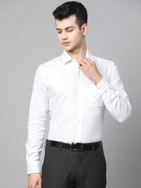 

Raymond Men White Contemporary Fit Self Design Formal Shirt