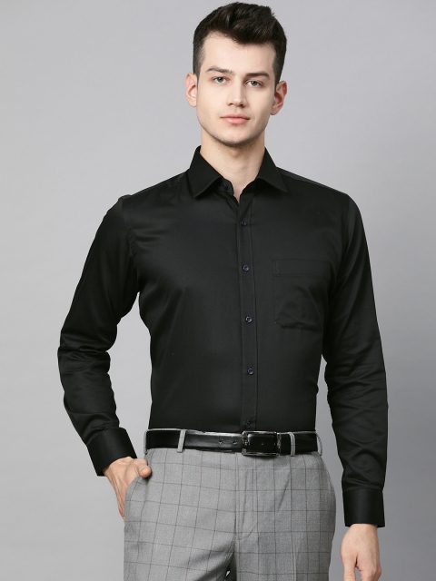 

Raymond Men Black Contemporary Fit Self Design Formal Shirt