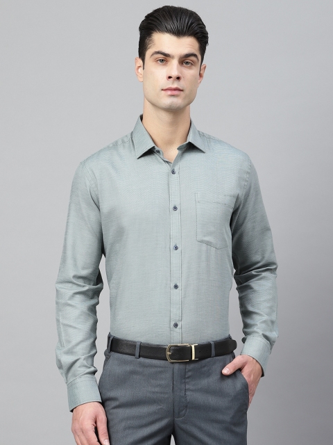 

Park Avenue Men Green Slim Fit Self Design Formal Shirt