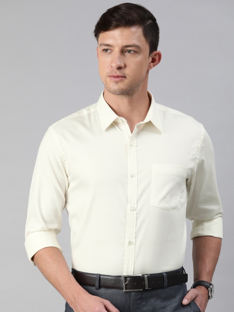 

Park Avenue Men Cream-Coloured Slim Fit Self Design Formal Shirt