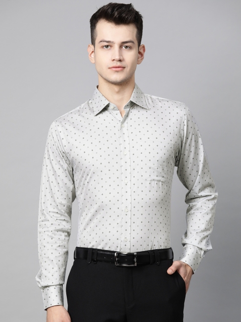 

Raymond Men Grey & Black Slim Fit Printed Formal Shirt