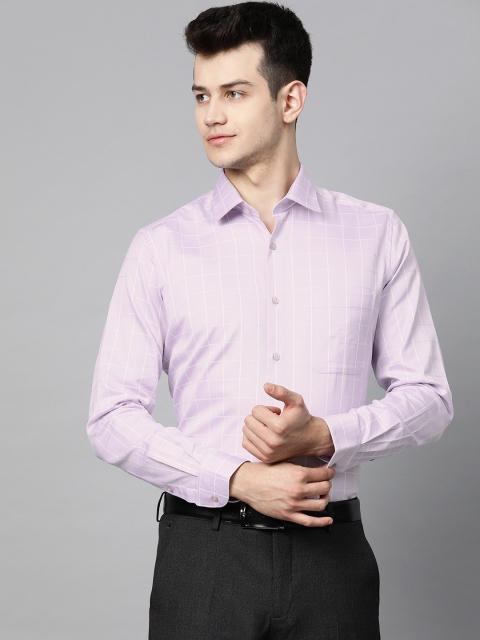 

Raymond Men Lavender & White Contemporary Fit Checked Formal Shirt