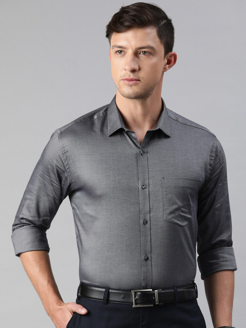 

Park Avenue Men Charcoal Grey Slim Fit Solid Formal Shirt