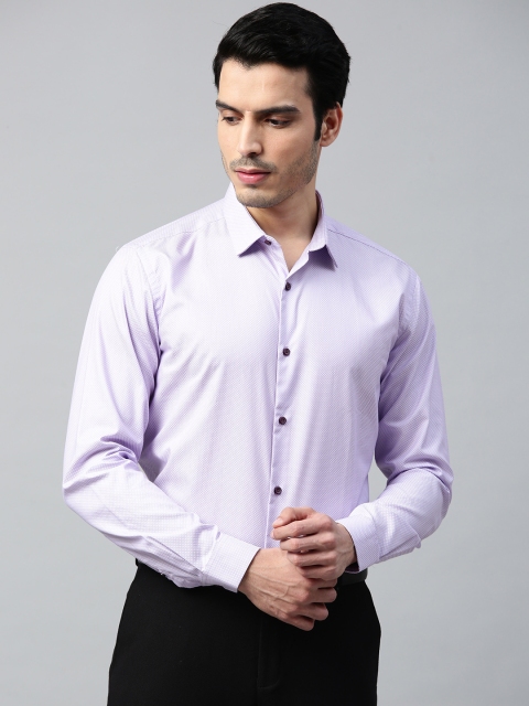 

Park Avenue Men Lavender & White Slim Fit Self Design Formal Shirt