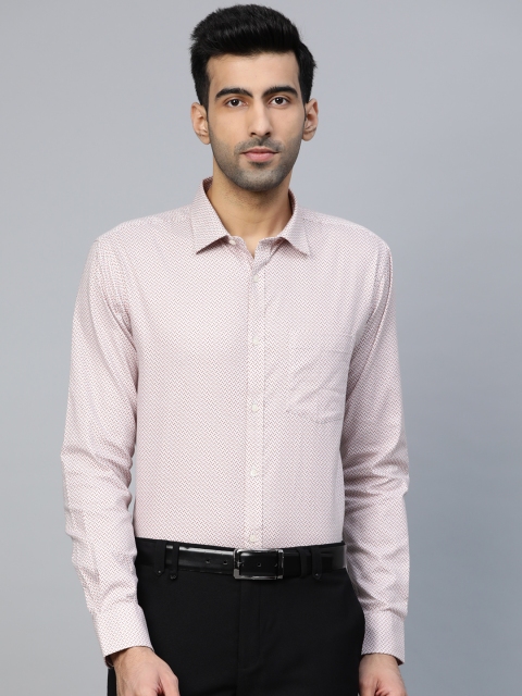 

Park Avenue Men Orange & Blue Slim Fit Printed Formal Shirt
