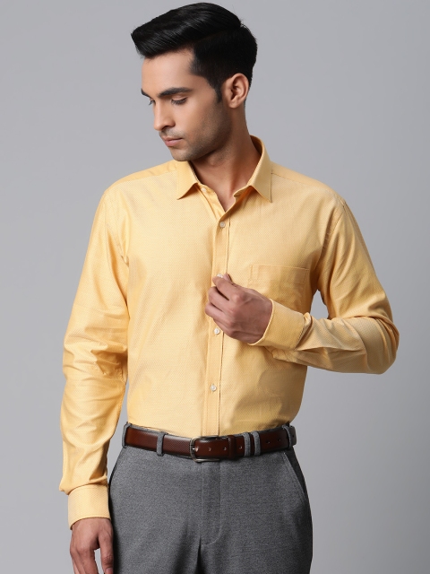 

Park Avenue Men Yellow Slim Fit Self Design Formal Shirt