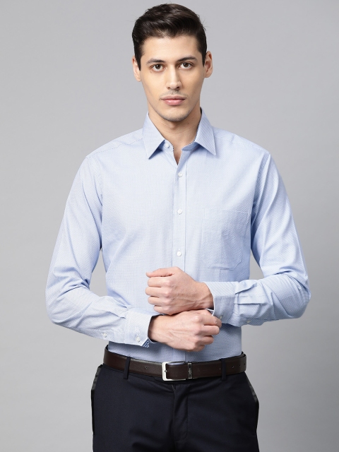 

Raymond Men Blue & White Slim Fit Self Design Formal Shirt