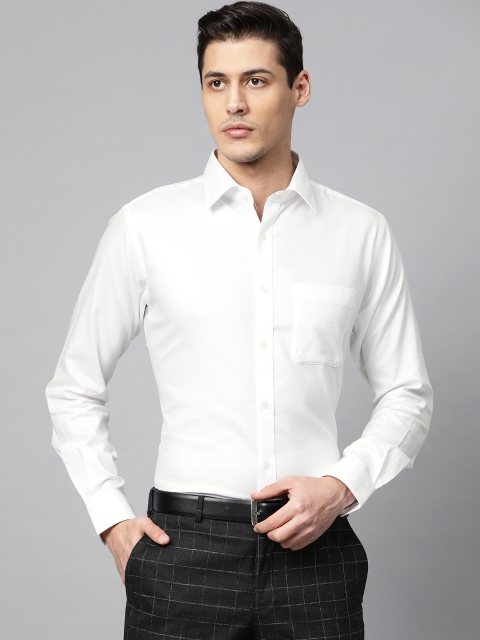 

Raymond Men White Slim Fit Self Design Formal Shirt