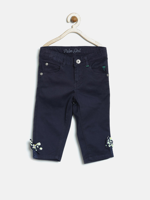 

Palm Tree by Gini & Jony Girls Navy Capris, Navy blue