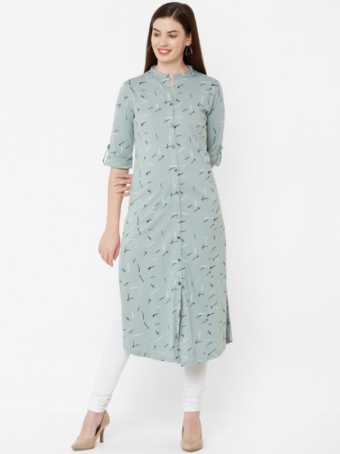 

Juliet Women Sea Green Printed A-Line Kurta