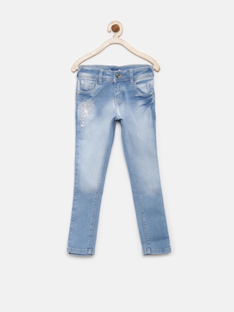 

Gini & Jony Girls Blue Embellished Stretchable Jeans
