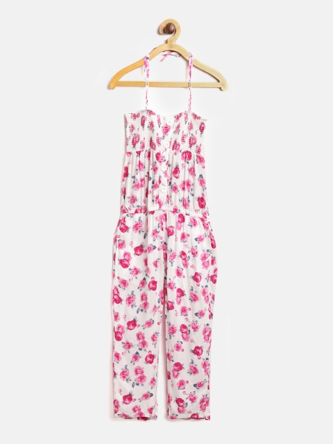 

Gini & Jony Girls White Floral Print Jumpsuit