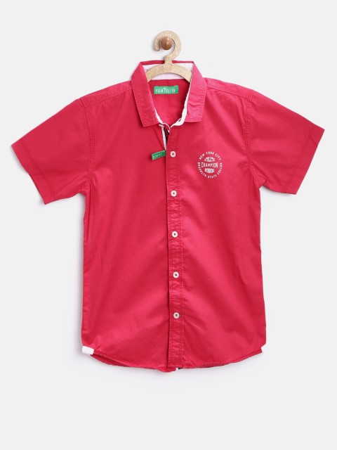 

Palm Tree by Gini & Jony Boys Red Printed Slim Casual Shirt