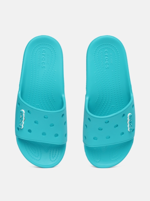 

Crocs Unisex Blue Solid Classic Sliders