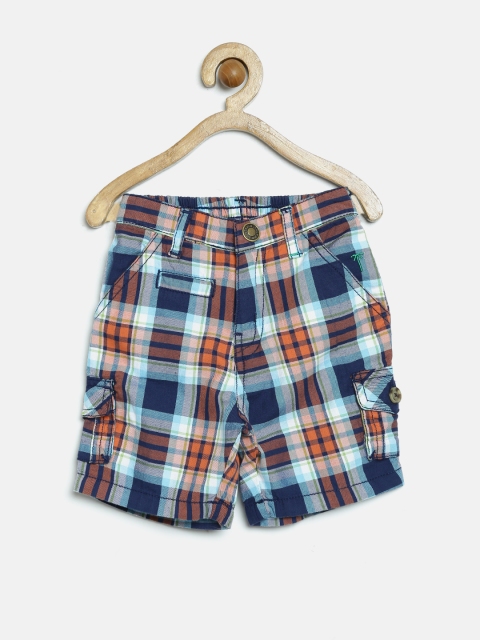 

Palm Tree by Gini & Jony Boys Blue Checked Cargo Shorts