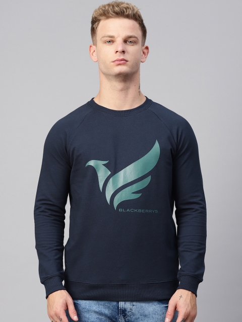 

Blackberrys Men Navy Blue Brand Logo Print Sweatshirt