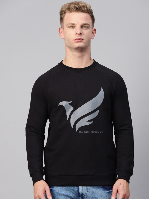 

Blackberrys Men Black Brand Logo Print Sweatshirt