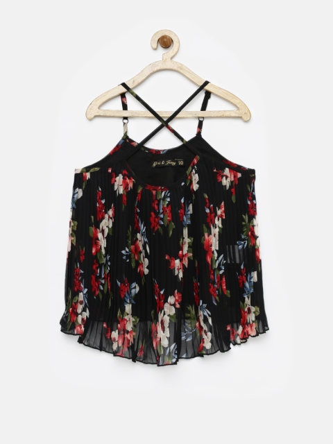 

Giny & Jony Girls Black Floral Print Top