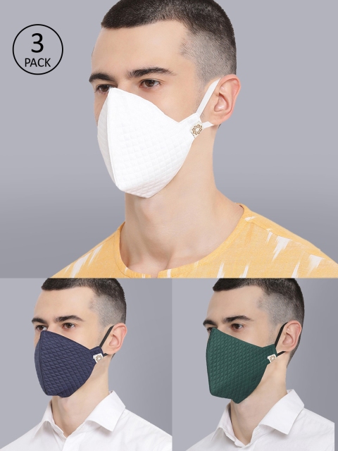 

VASTRAMAY Unisex 3 Pcs 4-Ply Reusable Protective Outdoor Masks, Navy blue