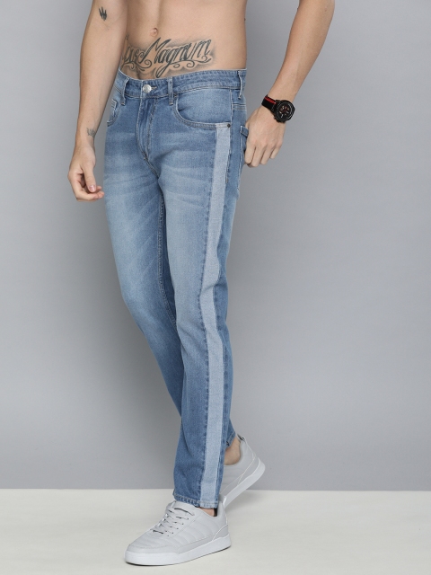 

Harvard Men Blue Skinny Fit Mid-Rise Clean Look Stretchable Side Stripe Detail Jeans