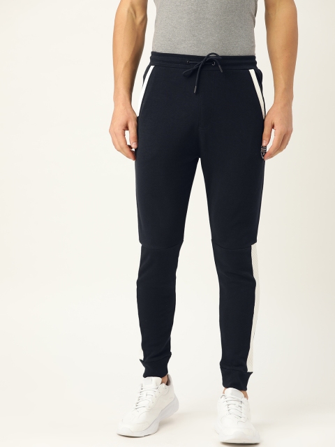

Proline Active Men Navy Blue Solid Joggers with Colourblocked Detail