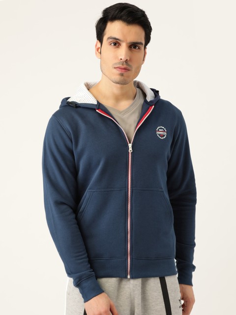 

Proline Active Men Navy Blue Solid Hooded Sweatshirt