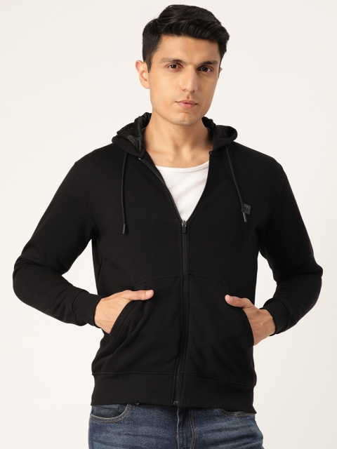 

Proline Active Men Black Solid Hooded Sweatshirt