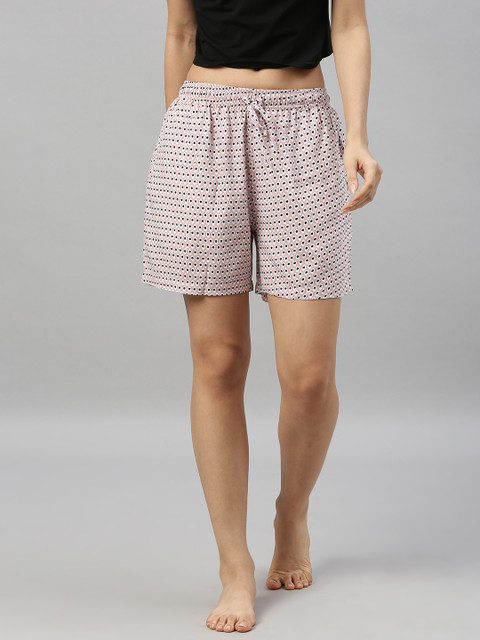 

Go Colors Women Pink Printed Lounge Shorts