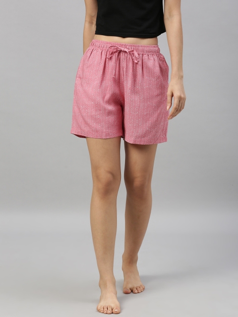 

Go Colors Women Coral Printed Lounge Shorts