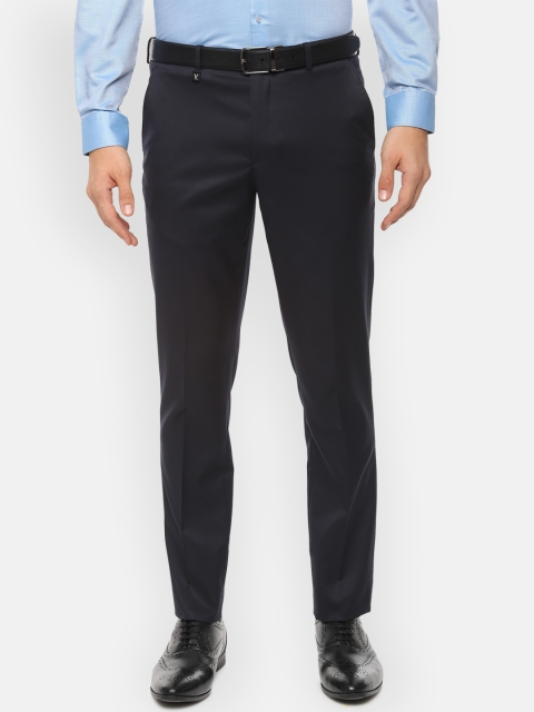 

V Dot Men Black Skinny Fit Solid Formal Trousers