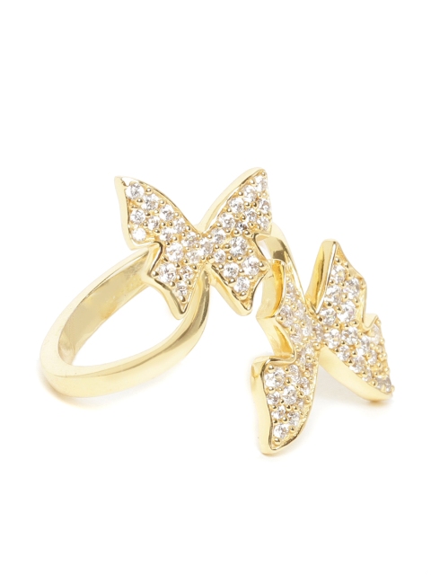 

Carlton London Women Gold-Plated CZ-Studded Handcrafted Adjustable Finger Ring