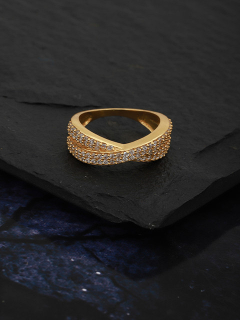 

Carlton London Women Gold-Plated CZ-Studded Handcrafted Finger Ring