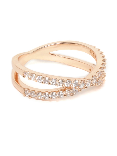 

Carlton London Women Rose Gold-Plated CZ Studded Handcrafted Finger Ring