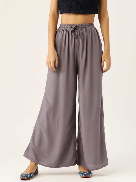 

Vastraa Fusion Women Grey Solid Flared Palazzos